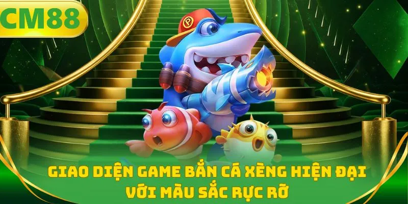 Giao diện game bắn cá xèng hiện đại với màu sắc rực rỡ